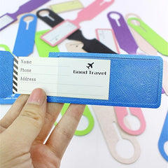 1pc Travel PU Leather Luggage Tag Baggage Boarding Tag