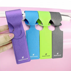 1pc Travel PU Leather Luggage Tag Baggage Boarding Tag