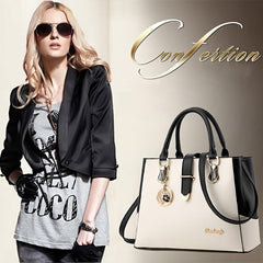 Colorblock Metal Decor Satchel Purse Crossbody Bag