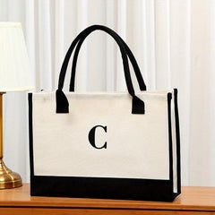 Large Capacity Canvas Tote Bag with Double Handles