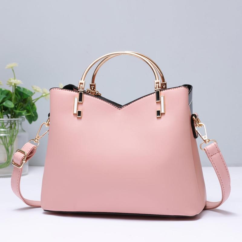 Two Tone Handbag Tassel Crossbody Bag Top Ring PU Leather Purse