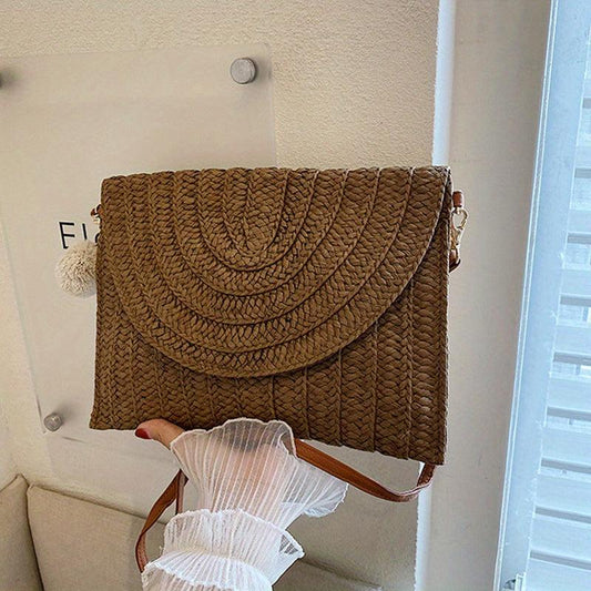 Minimalist Straw Clutch Bag All Match Classic Purse