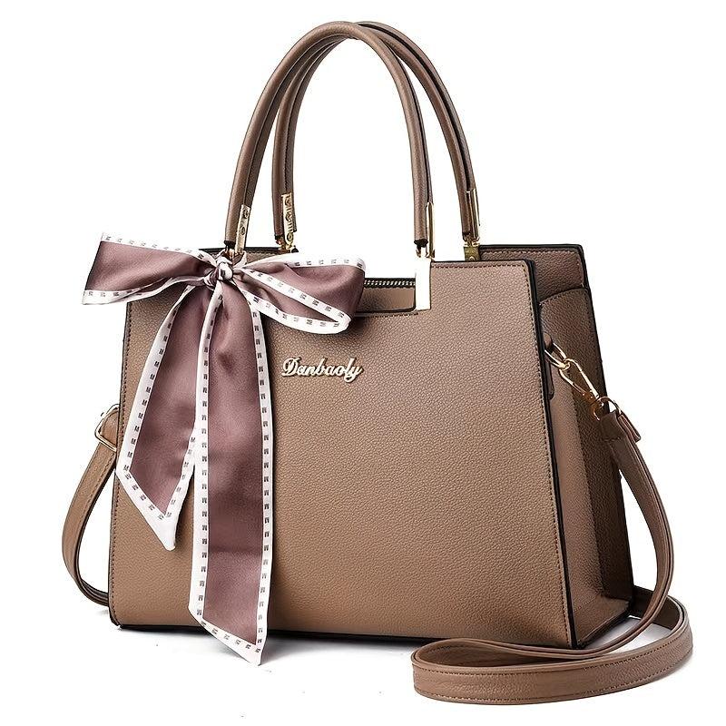 Scarf Top Handle Satchel Bag Shoulder Tote Purse Zipper Shoulder Bag
