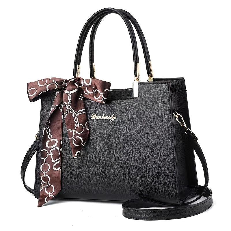 Scarf Top Handle Satchel Bag Shoulder Tote Purse Zipper Shoulder Bag
