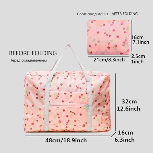 Large Zipper Duffel Bag Foldable Travel Storage Bag Carry On Bag