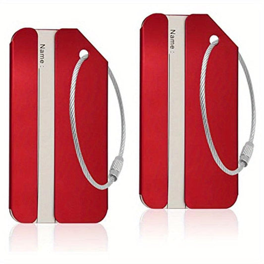 2pcs Aluminum Luggage Tags For Travel Bag Identifier