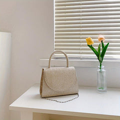Glitter Evening Handbag Chain Crossbody Bag Top Handle Clutch Purse