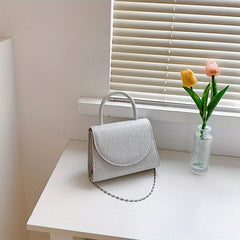 Glitter Evening Handbag Chain Crossbody Bag Top Handle Clutch Purse