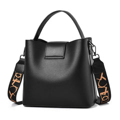 Faux Leather Bucket Bag Top Handle Purse Women's Crossbody Bag