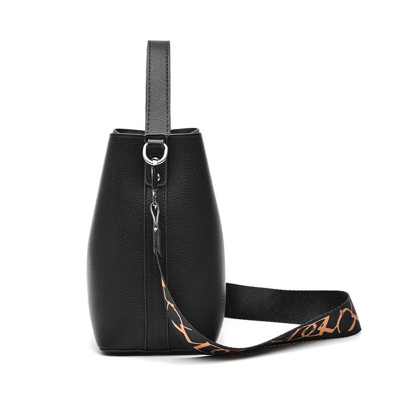 Faux Leather Bucket Bag Top Handle Purse Women's Crossbody Bag