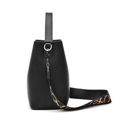 Faux Leather Bucket Bag Top Handle Purse Women's Crossbody Bag