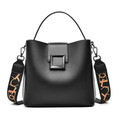 Faux Leather Bucket Bag Top Handle Purse Women's Crossbody Bag