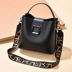 Faux Leather Bucket Bag Top Handle Purse Women's Crossbody Bag