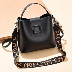 Faux Leather Bucket Bag Top Handle Purse Women's Crossbody Bag