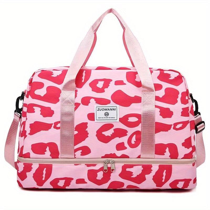 Animal Skin Pattern Tote Storage Pouch Nylon Lightweight Luggage Bag