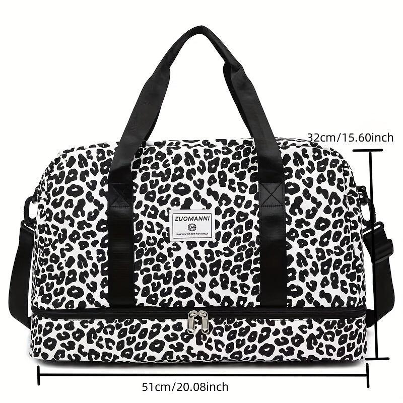 Animal Skin Pattern Tote Storage Pouch Nylon Lightweight Luggage Bag