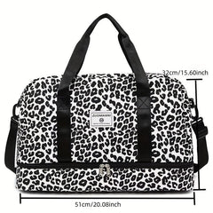 Animal Skin Pattern Tote Storage Pouch Nylon Lightweight Luggage Bag