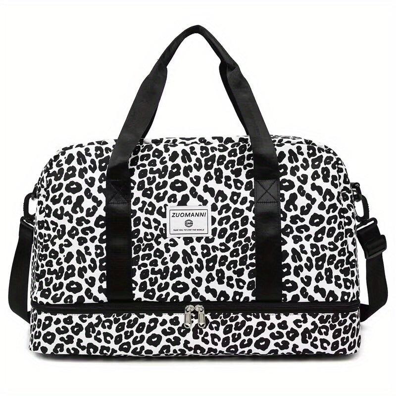 Animal Skin Pattern Tote Storage Pouch Nylon Lightweight Luggage Bag