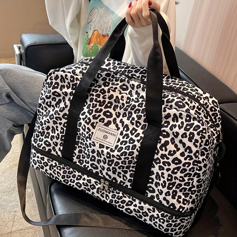 Animal Skin Pattern Tote Storage Pouch Nylon Lightweight Luggage Bag