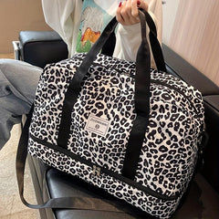 Animal Skin Pattern Tote Storage Pouch Nylon Lightweight Luggage Bag