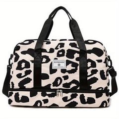 Animal Skin Pattern Tote Storage Pouch Nylon Lightweight Luggage Bag