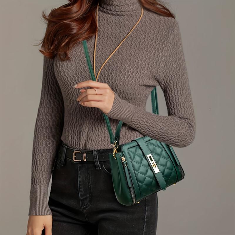 Argyle Quilted Handbag Crossbody Bag Satchel Purse