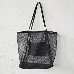 Large Capacity Mesh Tote Bag Foldable Beach Handbag