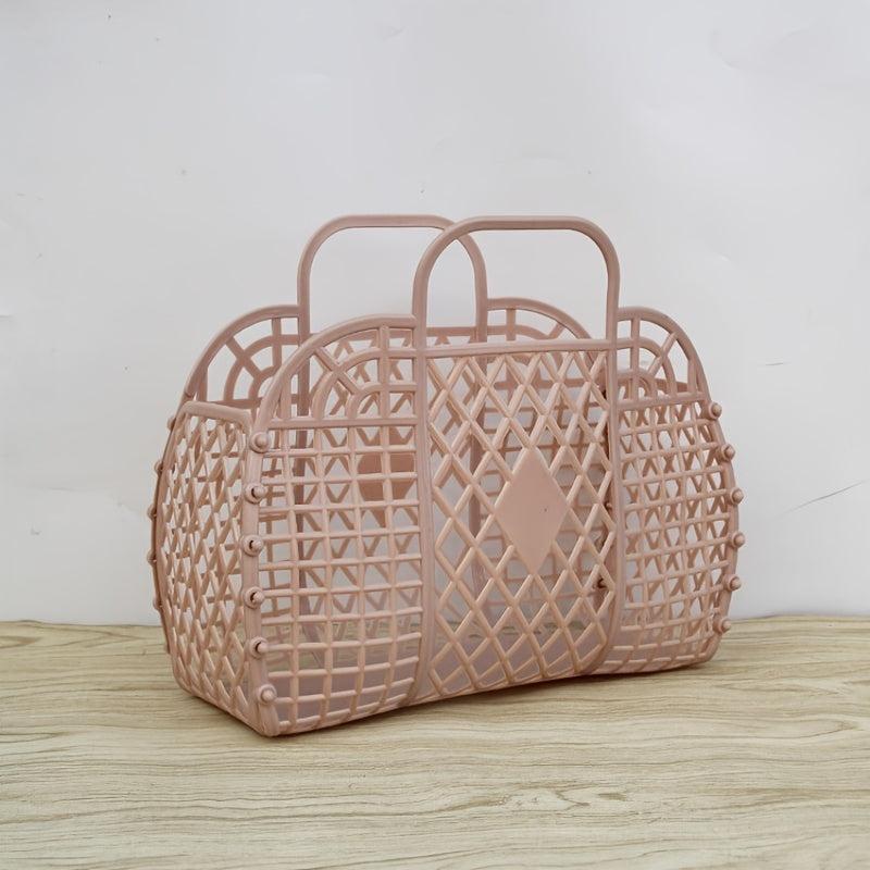 Portable Plastic Shower Bag Storage Basket Beach Bag Organizer