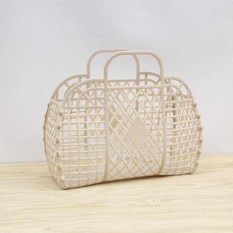 Portable Plastic Shower Bag Storage Basket Beach Bag Organizer