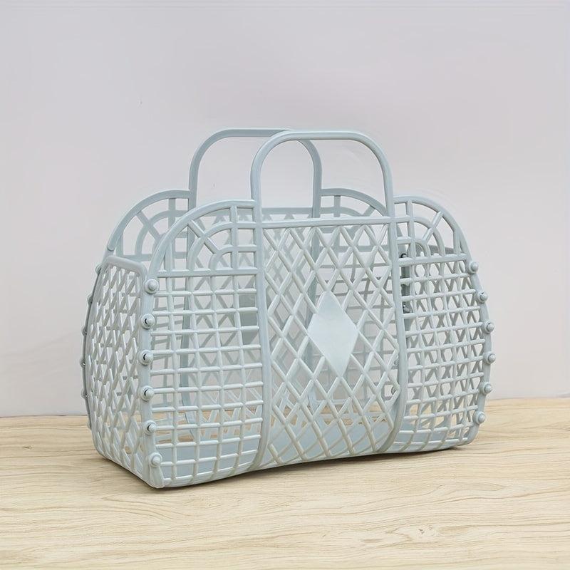 Portable Plastic Shower Bag Storage Basket Beach Bag Organizer