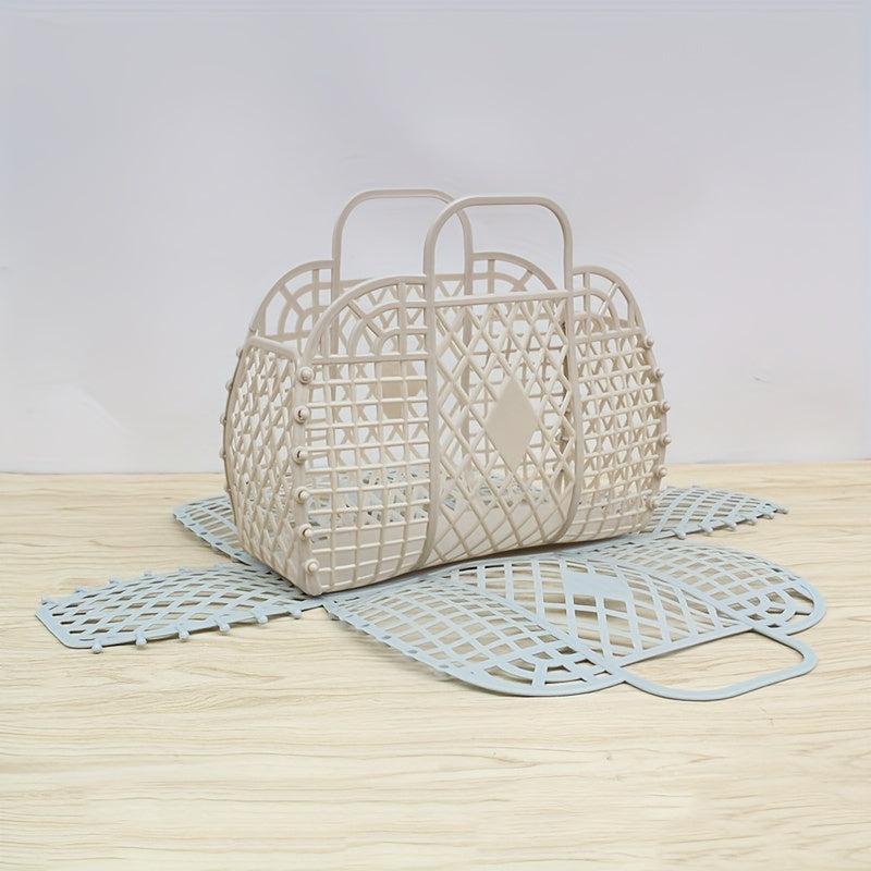 Portable Plastic Shower Bag Storage Basket Beach Bag Organizer