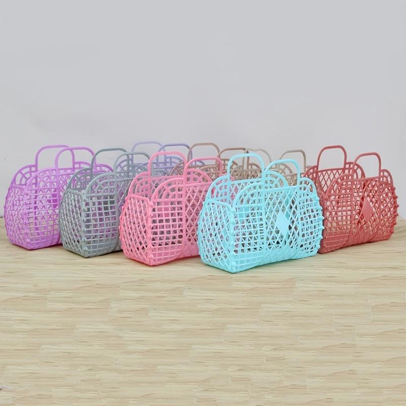 Portable Plastic Shower Bag Storage Basket Beach Bag Organizer