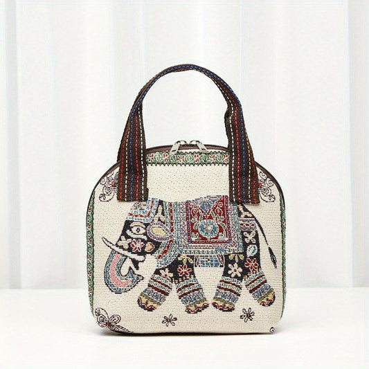Ethnic Style Butterfly Embroidery Handbag Canvas Shell Bag