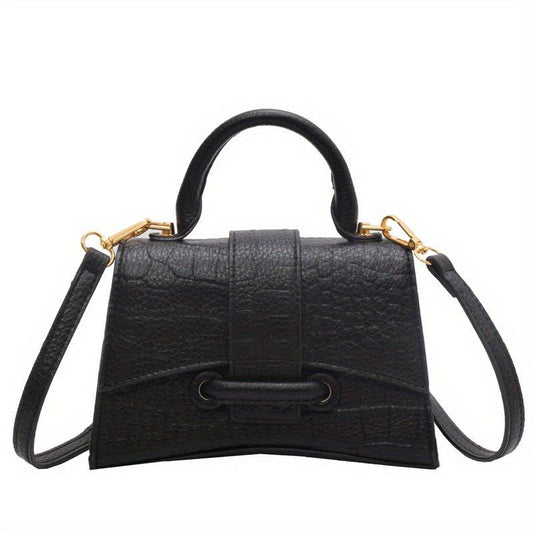 Crocodile Embossed Square Shoulder Bag Solid Satchel Bag