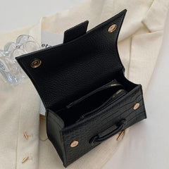 Crocodile Embossed Square Shoulder Bag Solid Satchel Bag