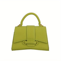 Crocodile Embossed Square Shoulder Bag Solid Satchel Bag