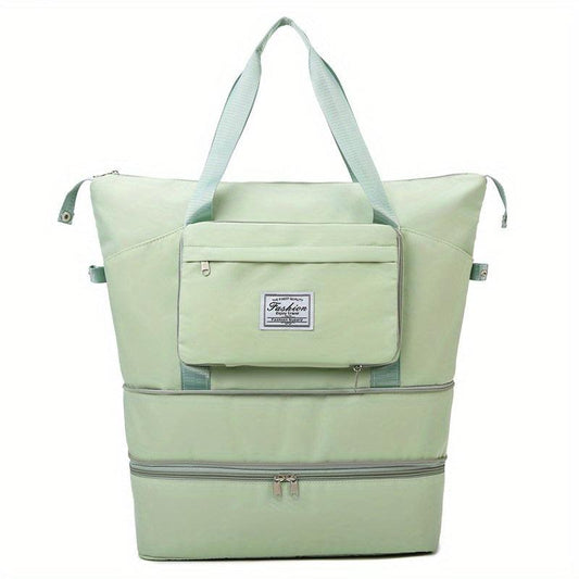 Expandable Travel Luggage Bag Wet Dry Separation Gym Duffle Bag