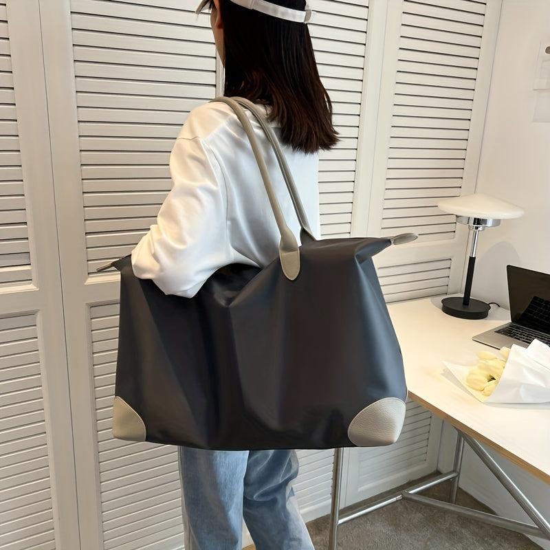 Large Capacity Colorblock Storage Shoulder Bag Duffle Bag