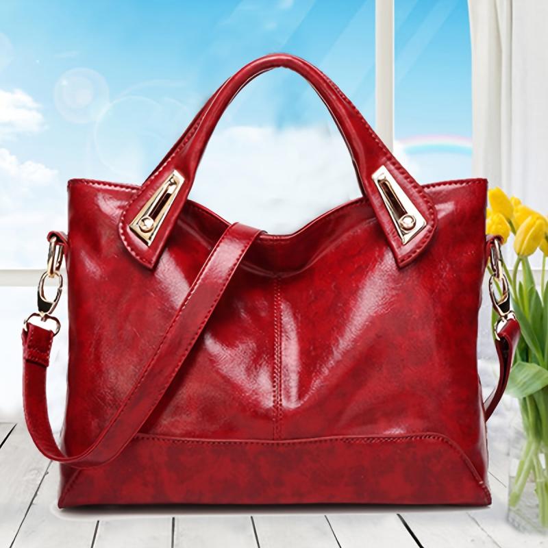 Large Capacity Shoulder Bag Women's Faux Leather Handbag