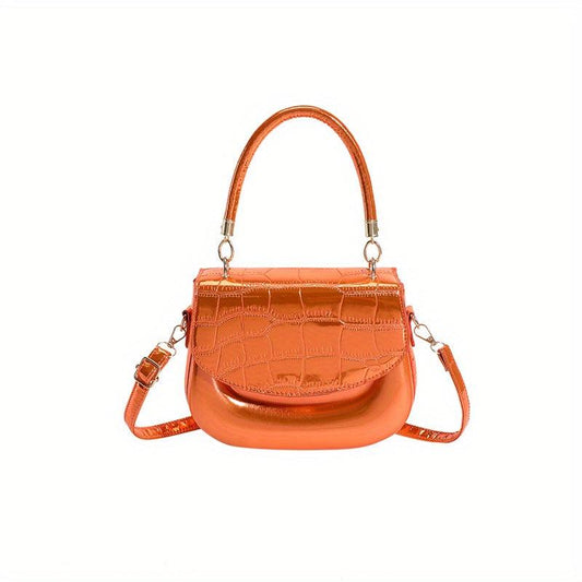 Mini Crocodile Handbag Metallic Purse Street Crossbody Bag