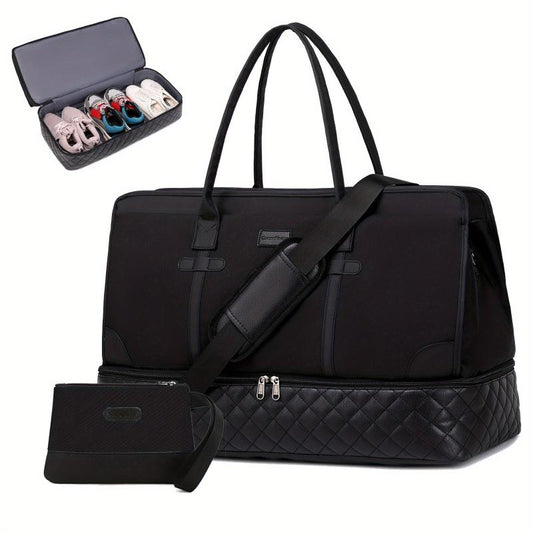 Large Capacity Weekender Duffle Bag With Clutch Purse