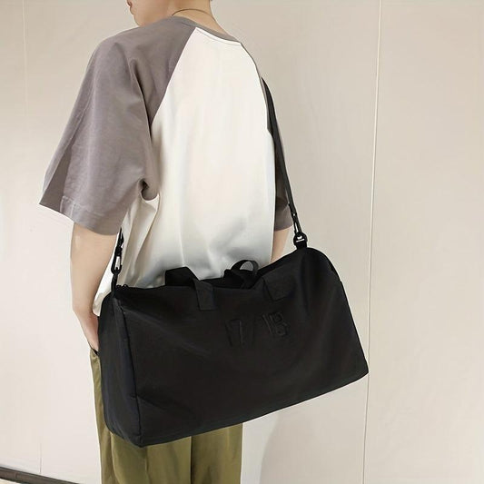 Large Capacity Number Pattern Luggage Bag Solid Sports Handbag