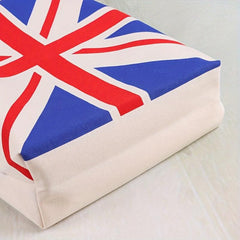 Flag Pattern Shoulder Bag Lightweight Canvas Storage Bag With Fixed Straps