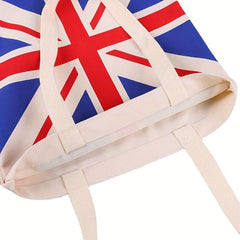 Flag Pattern Shoulder Bag Lightweight Canvas Storage Bag With Fixed Straps