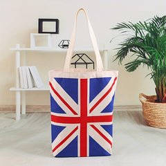 Flag Pattern Shoulder Bag Lightweight Canvas Storage Bag With Fixed Straps