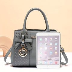Embro Detail Crossbody Bag PU Leather Purse with Charm