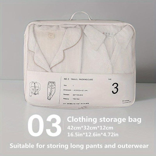 6Pcs Travel Packing Cubes Portable Mesh Clothes Storage Bag Underwear Sorting