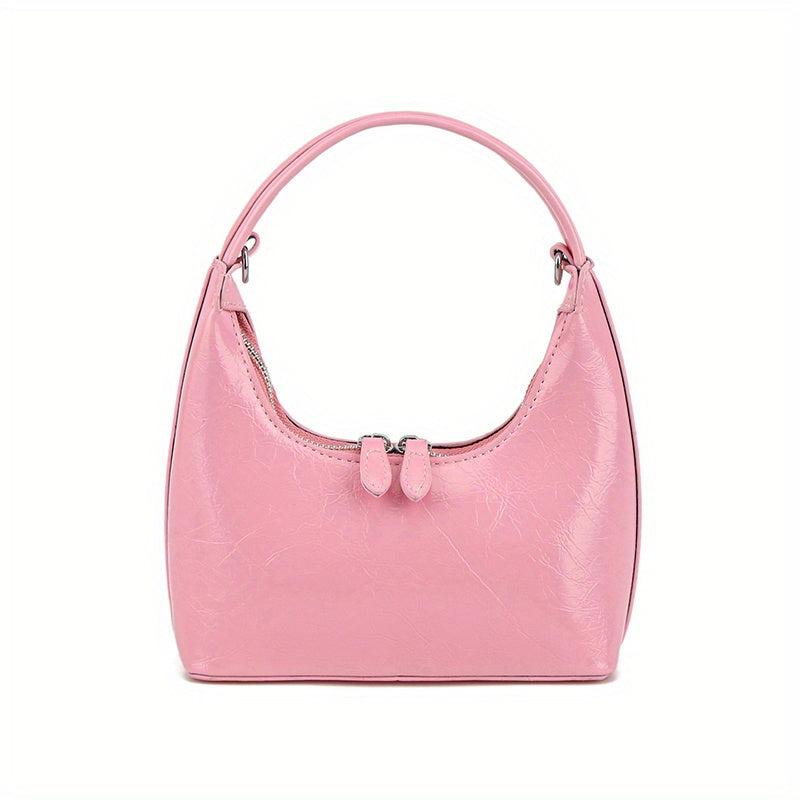 Minimalist Zipper Satchel Bag with Chain Strap