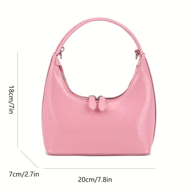 Minimalist Zipper Satchel Bag with Chain Strap