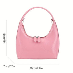 Minimalist Zipper Satchel Bag with Chain Strap